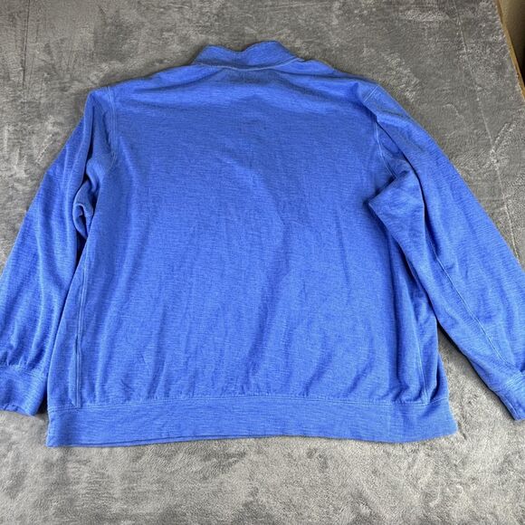 Lands End Pullover Mens 4XL Blue Quarter Zip Sweater Knit Long Sleeve Big Tall - Picture 11 of 12